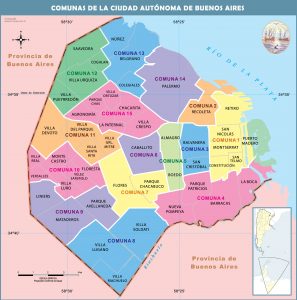 Mapa barrios y comunas de la Ciudad